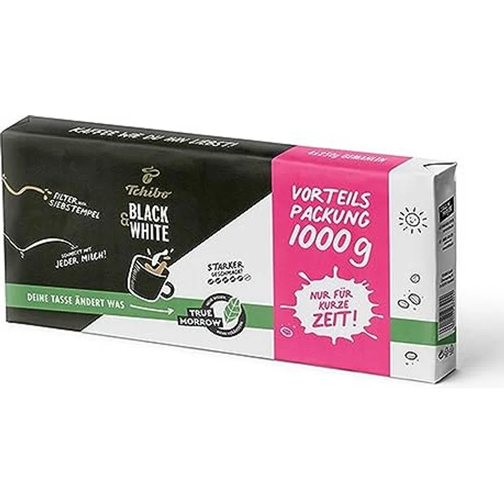 Tchibo BLACK&WHITE 1000g Vorteilspack 4x250g gemahlener Kaffee – Bild 2