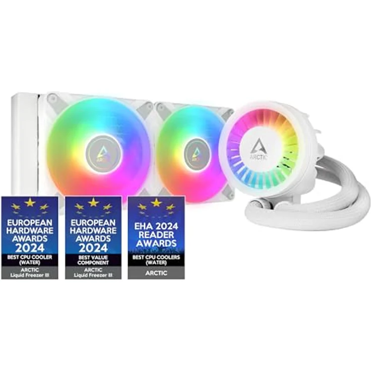 ARCTIC Liquid Freezer III 240 A-RGB - Wasserkühlung PC, AIO CPU Wasserkühler, effiziente PWM-gesteuerte Pumpe, Weiß – Bild 1
