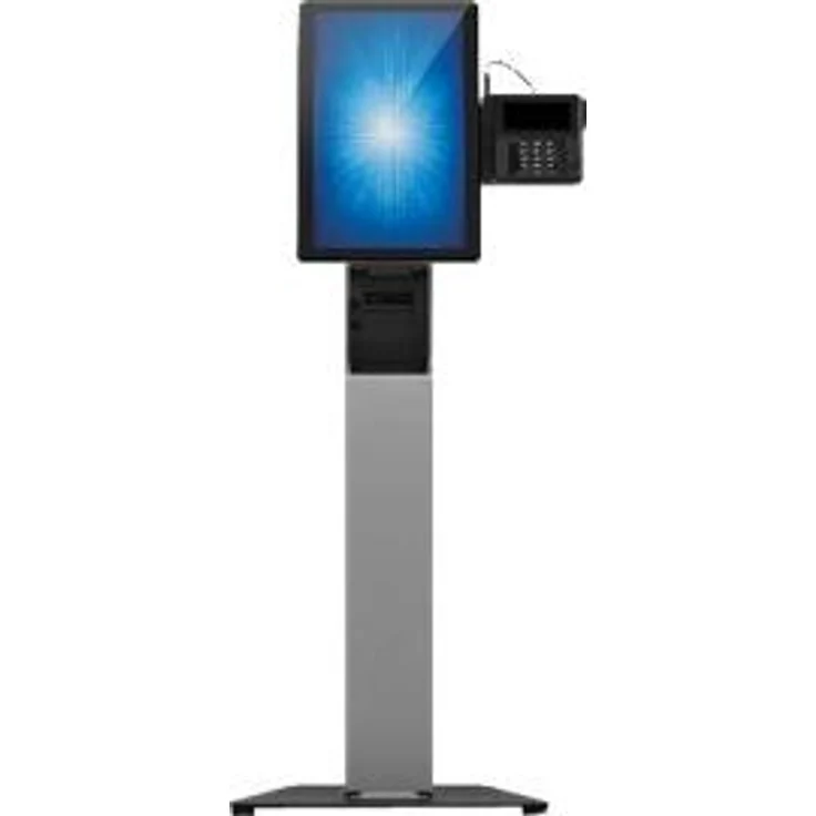 Elo Touch Solutions Elo Wallaby Self-Service Stand für POS-Terminal, Schwarz/Silber, inkl. 4-Ports USB 3.0-Hub, kompatibel mit I-Series 4.0 (15.6 Zoll, 21.5 Zoll)