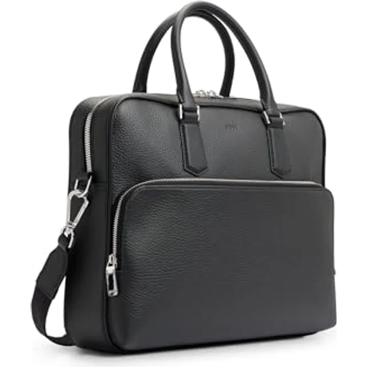 BOSS Aktentasche New Crosstown_S, Laptop-Tasche aus hochwertigem Rindsleder, schwarz – Bild 3