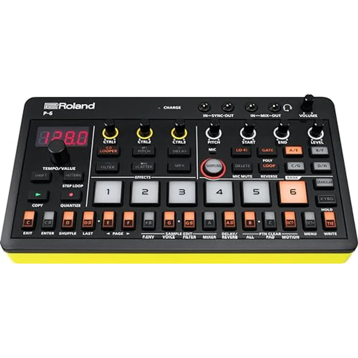 Roland AIRA Compact P-6 Creative Sampler | Granulares Sounddesign | Leistungsstarker Sequencer | Integrierte Tastatur | Custom-Loops | Integriertes Mikrofon | Hands-on-Effekte | USB-C – Bild 4