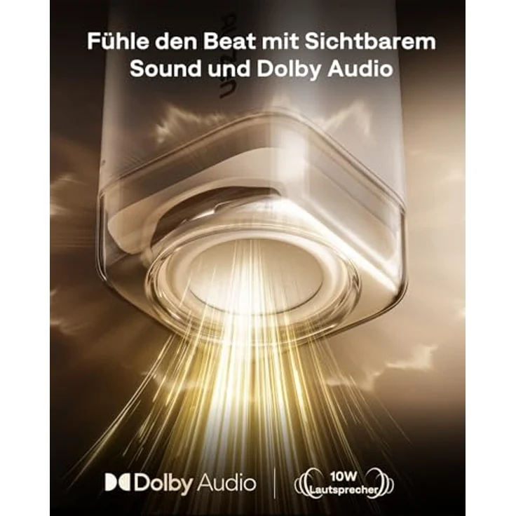 Aurzen Boom Air Mini Beamer, tragbarer Smart Projektor mit Google TV & Netflix, 4K Unterstützung, Dolby Audio, TOF Autofokus, Drehbarer Ständer, Cremeweiß – Bild 5
