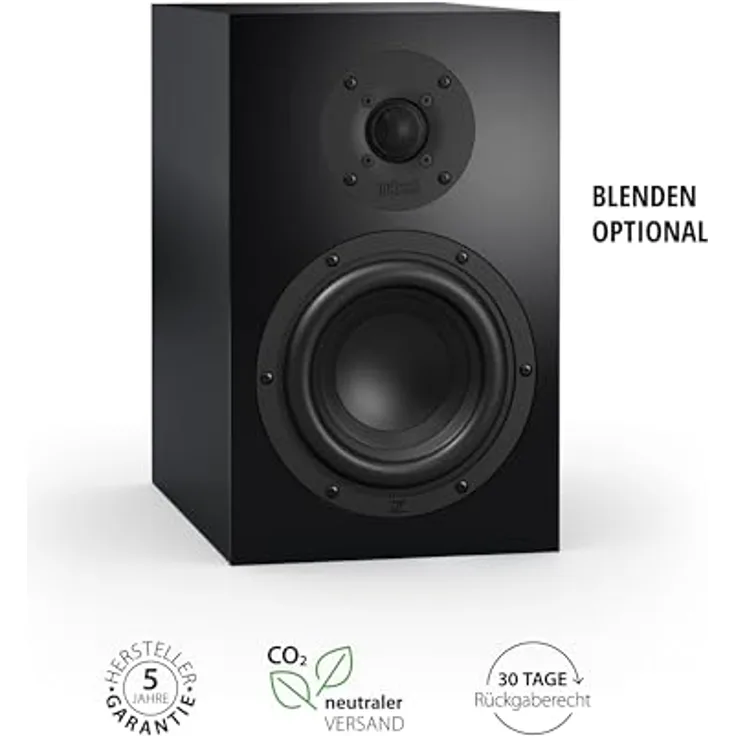 Nubert nuBoxx B-40 Schwarzer Kompaktlautsprecher | 1 Stück Passivbox | Für die Studenten-WG | Verwendung im Regal | Lautsprecher bis 41 Hz (-3dB) | Ideal als Lowboardlautsprecher
