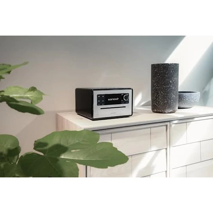 sonoro Elite Internetradio mit CD-Player, DAB+, FM, Spotify, Amazon Music, Deezer, Schwarz Silber, 360° Klang, Dual-Alarm, Bluetooth – Bild 4