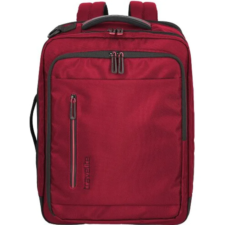 Travelite Crosslite Reiserucksack, 43 cm mit Laptopfach, rot, 100% Polyester