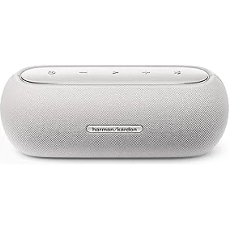Harman Kardon Luna Bluetooth-Box in Grau – Tragbarer, wasserdichter Bluetooth-Lautsprecher – Bis zu 12 Stunden Akkulaufzeit