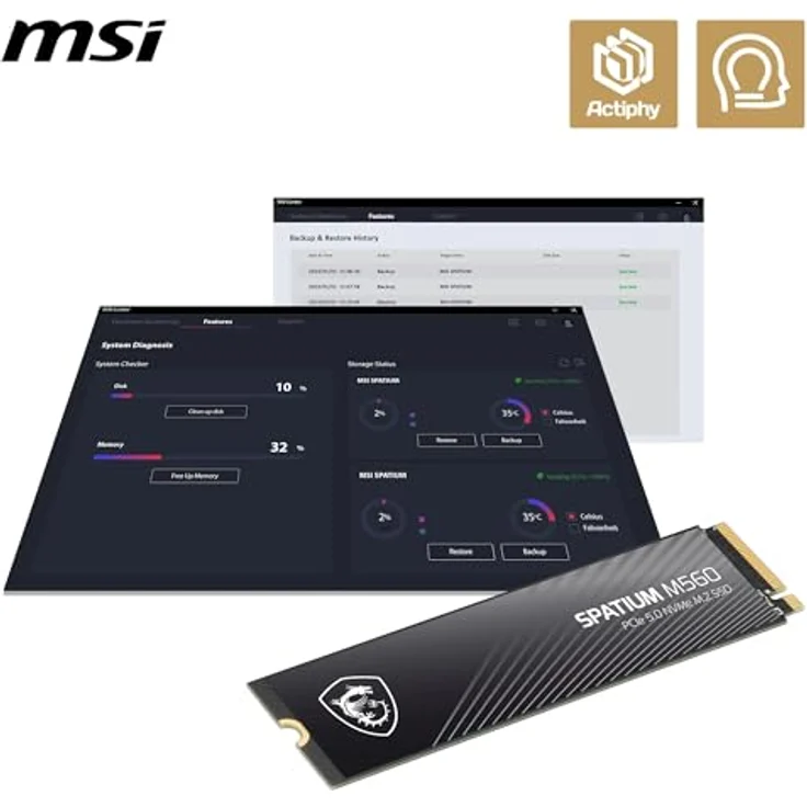 MSI SPATIUM M560 2 TB PCIe 5.0 NVMe M.2 SSD, bis zu 10.300 MB/s Leserate, 8.700 MB/s Schreibrate – Bild 9
