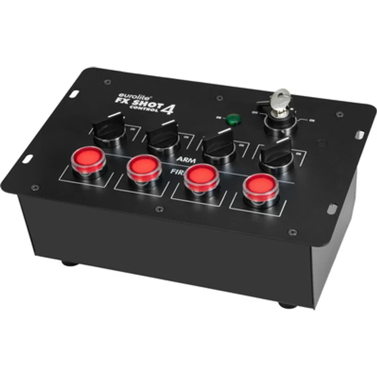 Eurolite FX Shot Control 4, 4-Kanal Steuergerät für Spezialeffekte mit rotem Trigger und Sicherheitsschalter, schwarz matt – Bild 1
