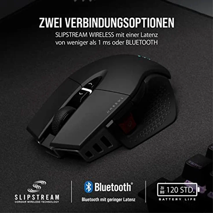 Corsair M65 RGB Ultra Wireless, Anpassbare kabellose FPS Gaming-Maus, Schwarz – Bild 3