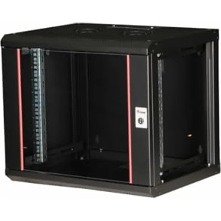 Equip Serverschrank 19" 09U 600x450mm Glastür schwarz - Netzwerkschrank mit vormontierter Gehärteter Glasfront und abnehmbaren Seitenteilen – Bild 3