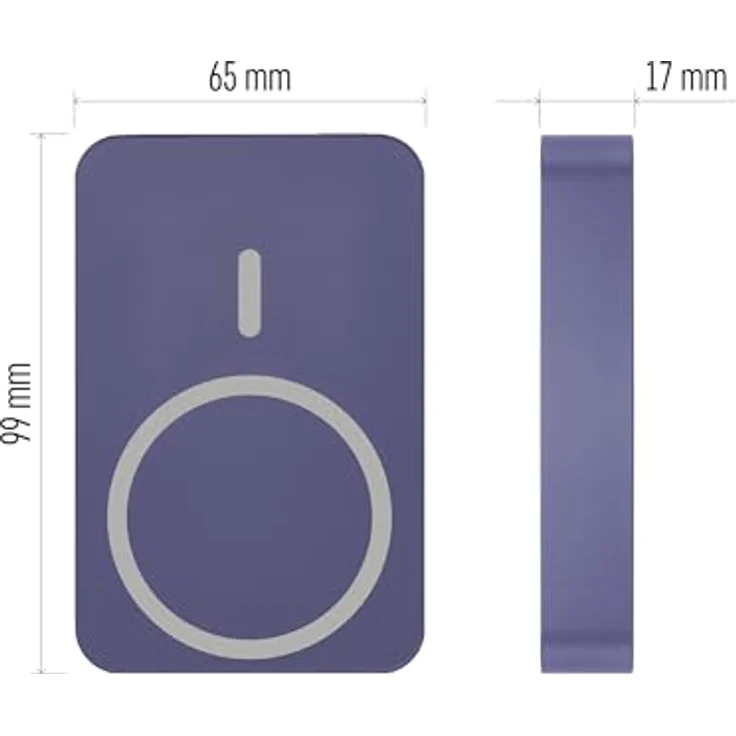 EMOS Powerbank 10 000 mAh WI 1046 mit Magnet - magnetischer externer Akku mit Passthrough und Wireless-Charging - USB-C-Ausgang inkl. USB-Datenkabel - blau – Bild 5