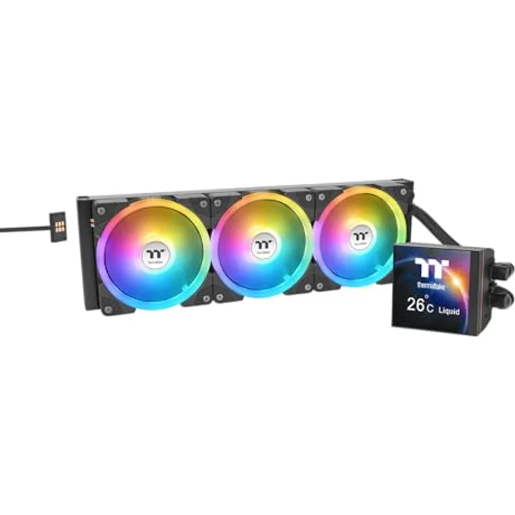 Thermaltake MAGFloe 360 Ultra, All-In-One Liquid Cooler mit 3.95" LCD-Display, SWAFAN-Technologie und schlankem Radiator, Schwarz