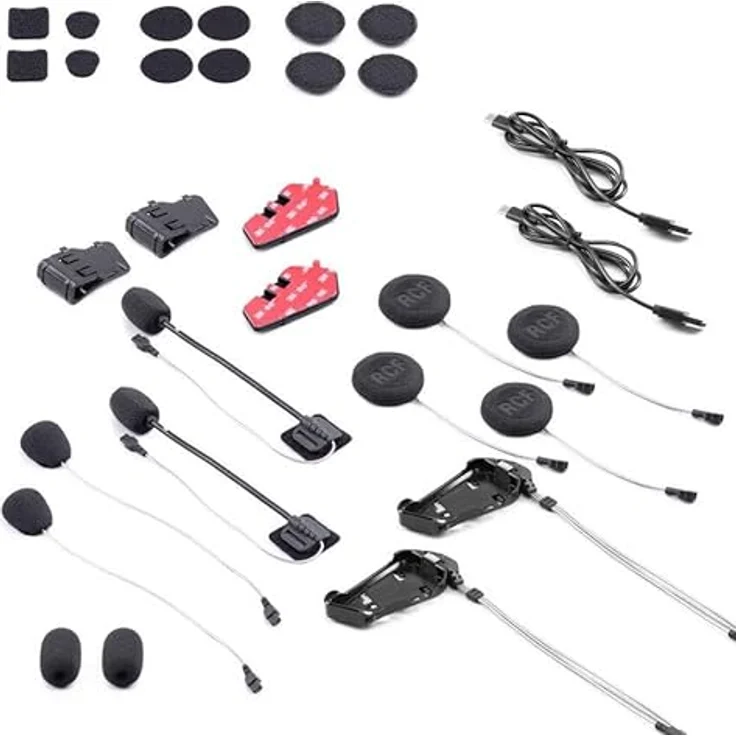 Midland C1585.01, Motorradintercom mit MESH- und Bluetooth-Technologie, wasserdicht IPX6, Reichweite 2000 m, 23 h Akkulaufzeit, Schwarz, Weiß – Bild 4