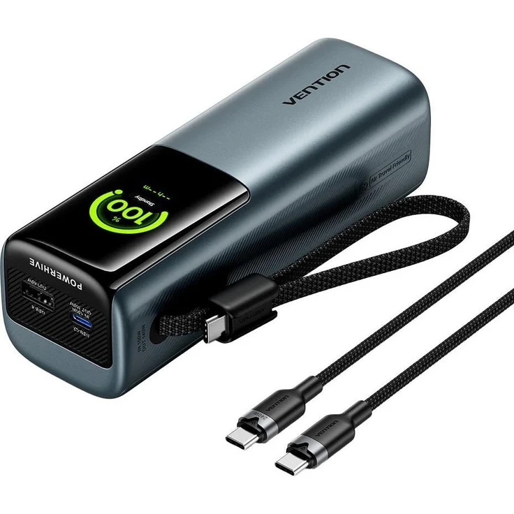 Vention Powerbank Powerhive Series 200W+, 27.000 mAh, 240W USB-C Kabel, Schwarz