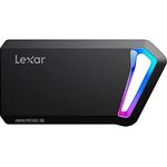 Lexar SL660 BLAZE Gaming Portable SSD 512GB, Externe SSD USB 3.2 Gen 2x2, Solid State Drive mit RGB LEDs, Bis zu 2000 MB/s Lesen, 1900 MB/s Schreiben, USB Type-C port (LSL660X512G-RNNNG)