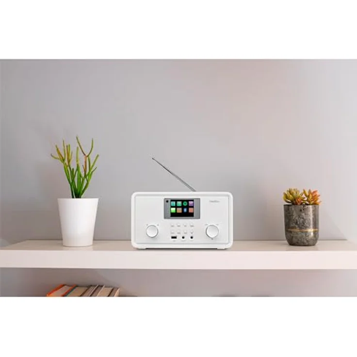 MEDION P85027 Internetradio (DAB Plus, UKW Radio, Spotify Connect, WLAN, Bluetooth, Streaming, Equalizer, Farbdisplay, USB, AUX, Wecker, Schlummerfunktion, Sleep Timer) weiß – Bild 2