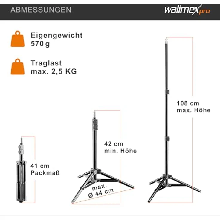 Walimex WT-802 Lampenstativ (108 cm) – Bild 6