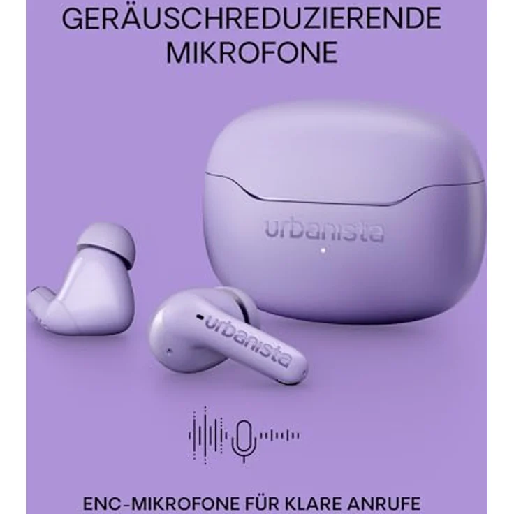 Urbanista Palermo, True Wireless Stereo Kopfhörer mit 32 Stunden Akku und aktiver Geräuschunterdrückung, Violett – Bild 4
