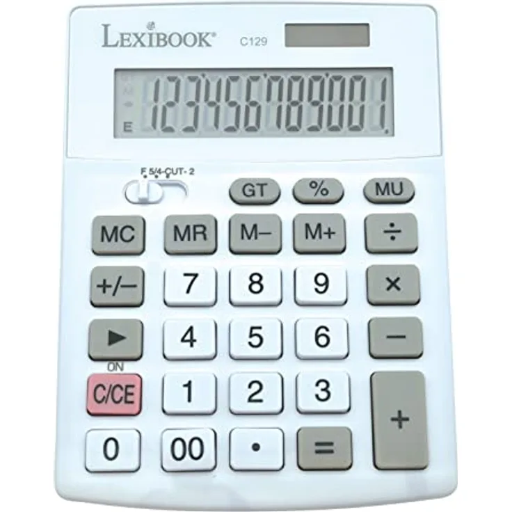 Lexibook C129 12-Digit Desk Calculator, weiß