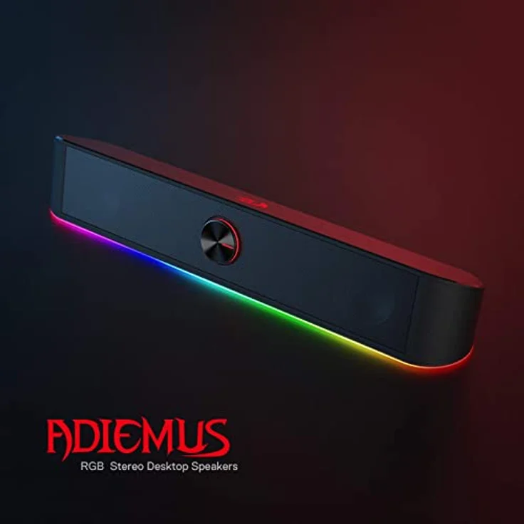 Redragon GS560 Adiemus RGB Desktop-Soundbar, 2.0-Kanal-Computerlautsprecher mit Audio-Light-Sync, Touch-Control und USB-Anschluss – Bild 2