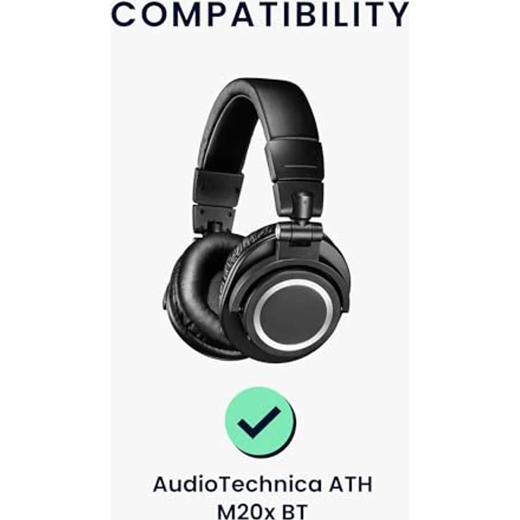 kwmobile 2x Velours Ohrpolster für AudioTechnica ATH M20x BT, bequem und einfach zu installieren – Bild 2