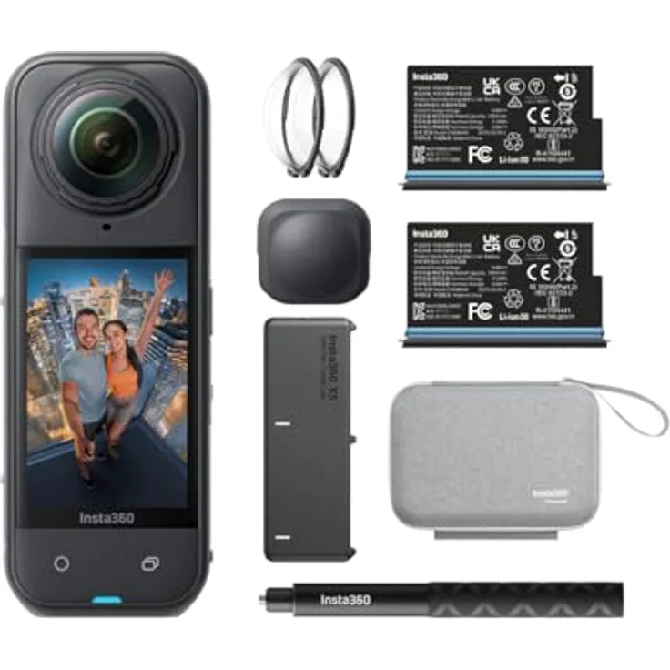 INSTA360 X5 Essentials Bundle, 360° Actioncam mit 8K Video, stoßfest und wasserdicht bis 15m, inkl. Zubehör – Bild 1