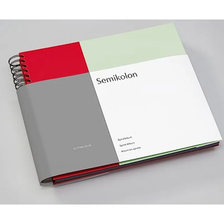 Semikolon 364849 Spiral Album Cutting Edge – 37,5x30,1 cm – Fotoalbum, 90 Seiten schwarz, Fotobuch, cherry pistachio – Bild 2