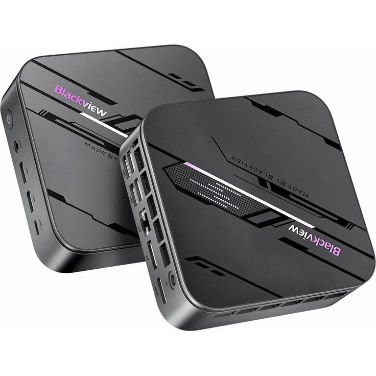 Blackview MP100 Pro (2026) Mini-PC, Intel i5-12450H, 16 GB RAM, 512 GB SSD, 4K UHD, WiFi 6, schwarz