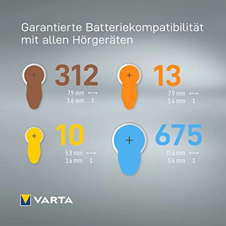 VARTA Hörgerätebatterien Typ 675 blau, Batterien 60 Stück Vorratspack, Power on Demand, wireless approved, Größe p 675 für Hörgeräte & Hörhilfen, high hearing level, quecksilberfrei, Made in Germany – Bild 4