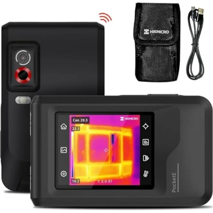 HIKMICRO PocketE, Wärmebildkamera mit 240x240 Pixel Auflösung, 3,5 Zoll Touchscreen und 20 Stunden Videoaufnahme – Bild 1