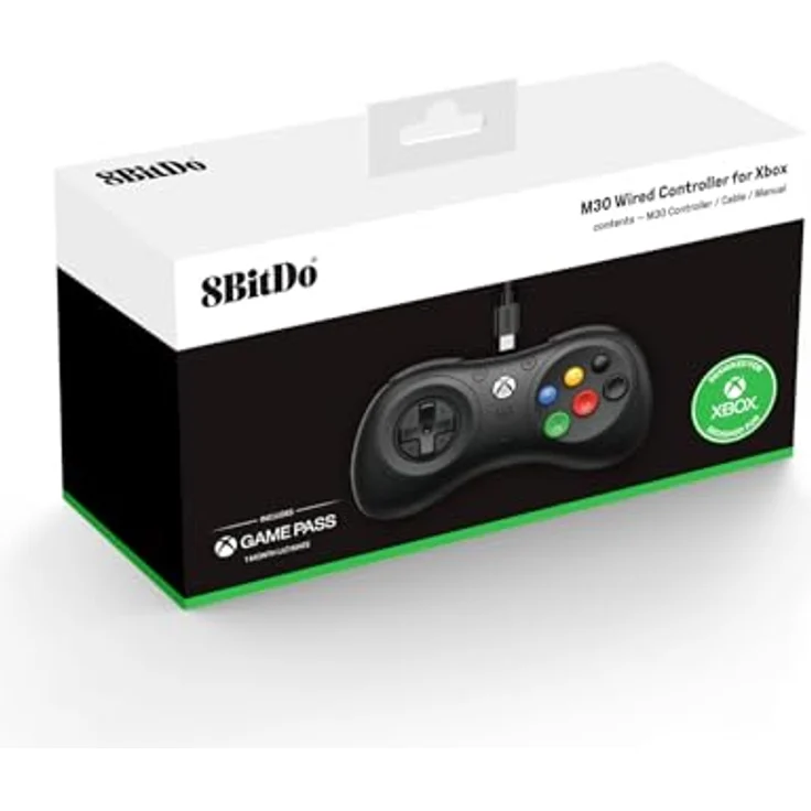 8bitdo M30 Gaming Controller, offiziell lizenziert für Xbox Series X, Xbox One und Windows, kabelgebunden mit 3,5-mm-Audiobuchse, Schwarz – Bild 5