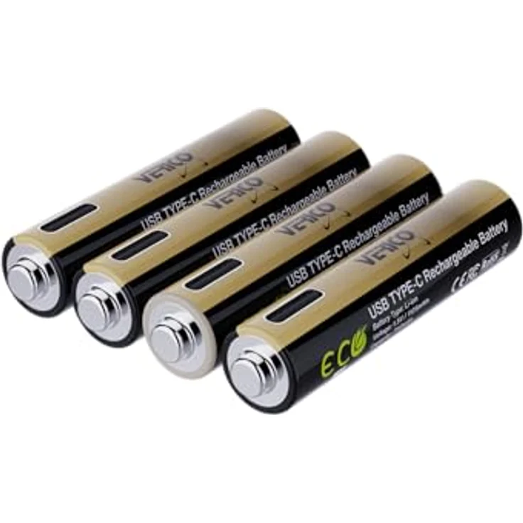 VERICO LoopEnergy Pro AAA 1125 Wiederaufladbare USB-C Batterie, 1,5V 1125 mWh (750mAh), 4er Pack mit Schnellladung in ca. 2 h, inkl. 2 USB-C Ladekabel und praktischer Aufbewahrungsbox – Bild 5