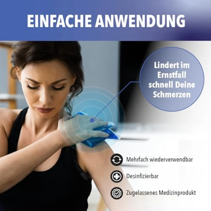 IEA Medical Kalt Warm Kompressen, 3er Set, wiederverwendbare Gel-Kühlkissen, 13x14 cm, für Prellungen und Schmerzen, Blau – Bild 3