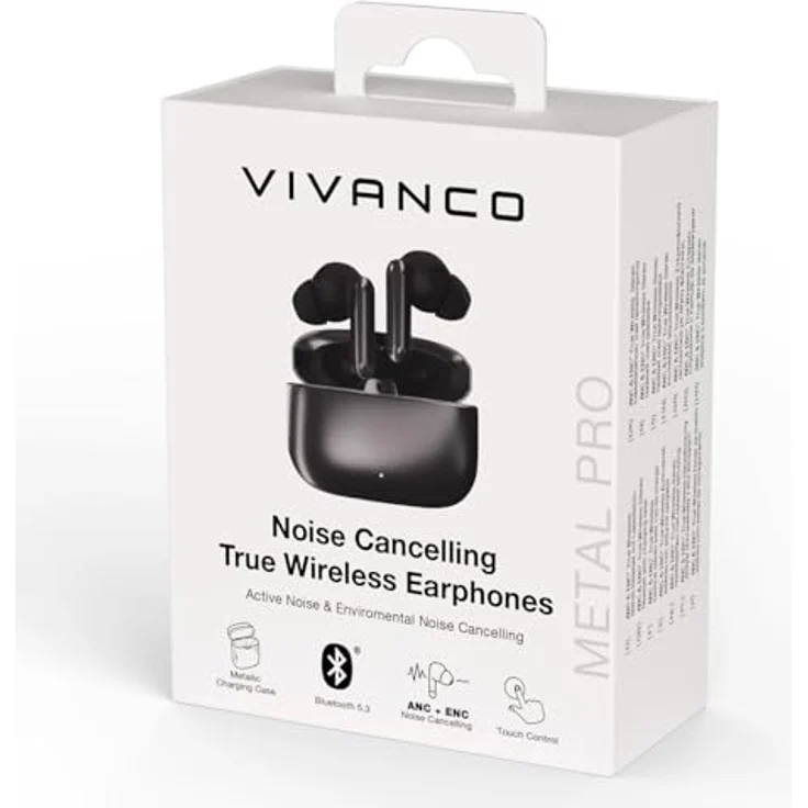VIVANCO Bluetooth® Metal Pair Pro TWS Noise Cancelling In-Ear Kopfhörer, Bluetooth Metal Pair Pro Noise Cancelling True Wireless Earphones – Bild 8