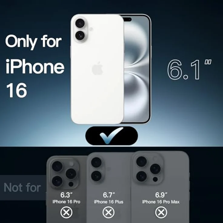 JETech Magnetisch Hülle für iPhone 16 (6,1 Zoll), Stoßfest, Anti-Kratzer, Transparente Rückseite, Kompatibel mit MagSafe – Bild 2