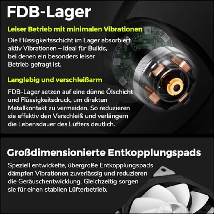 TRYX ROTA SL ARGB Reverse Lüfter, 3er-Pack 120mm, schwarz, FDB-Lager, 116,28 m³/h Durchsatz, 28,87 dB(A) Lautstärke – Bild 8