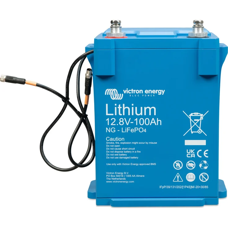 Victron Lithium-NG Batterie 100Ah 12,8V, LiFePO4 mit integriertem Shunt und BMS, IP65 Schutzklasse