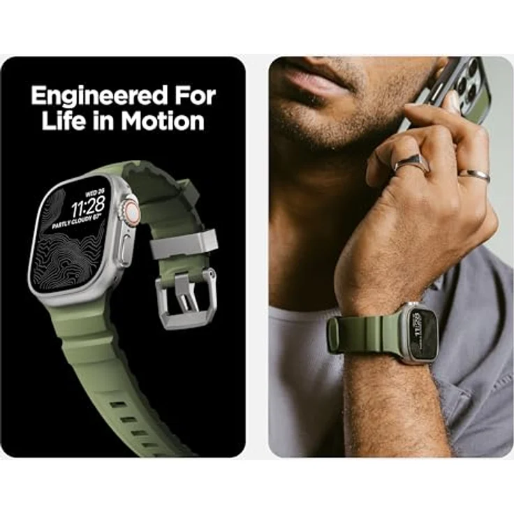 Nomad Rocky Point Band AW 49/45/44/42mm, Uhrenarmband aus Natural/Wald (Reifen) für Wearables – Bild 7