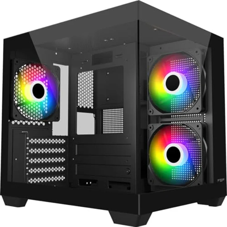 FSP Fortron POC0000286 PC-Gehäuse, Micro-ATX/M-ITX, ARGB, Schwarz/Weiß – Bild 2