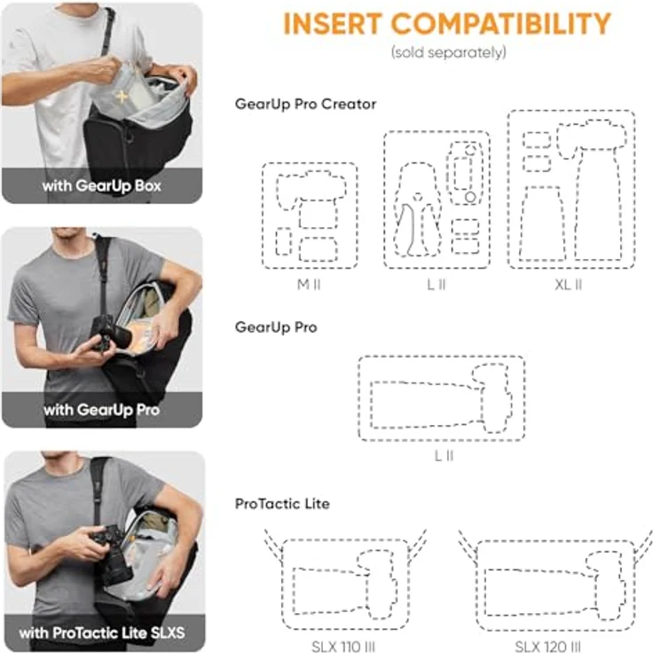 Lowepro ProTactic Lite BP 150 AW III Laptop-Rucksack, Zugang oben u. seitlich, 25 L, für Foto-/Videografen, Regenhaube, recyceltes Gewebe, schwarz – Bild 4