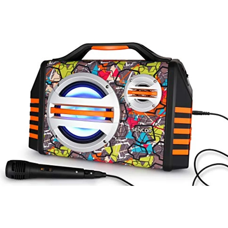 Sencor Bluetooth Speaker Sencor SSS 3200 KIDS (5 h), Bluetooth Lautsprecher, Grau, Mehrfarbig, Orange, Schwarz, 30 W Leistung, 1800 mAh Akku – Bild 2