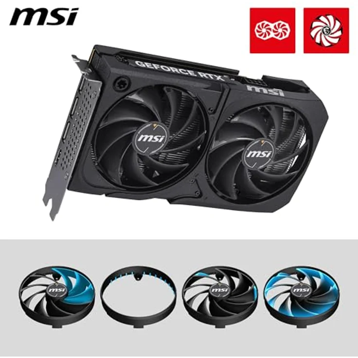MSI RTX 5050 8GB SHADOW 2X OC, Grafikkarte mit 8 GB GDDR6-Speicher, NVIDIA G-SYNC, Hybrid-Kühlungstechnologie, 7680 x 4320 Pixel Maximalauflösung – Bild 5