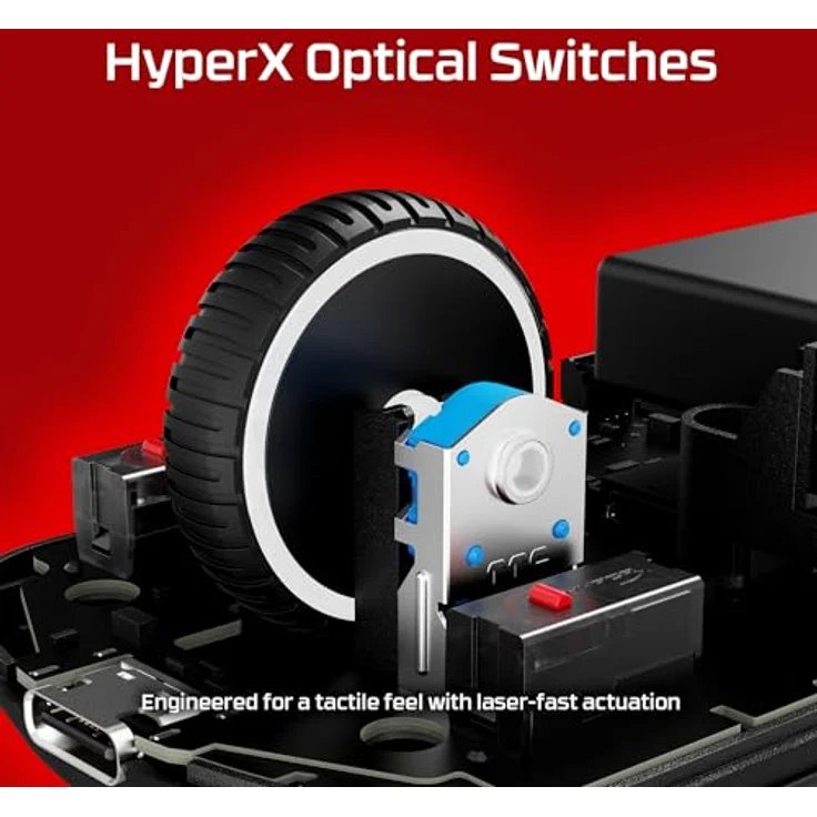 HyperX Pulsefire Saga Pro Wireless Gaming Mouse – 4K Wireless Polling, 90h Akkulaufzeit, 72g Ultraleicht, Dual-Modus-Konnektivität, NGENUITY-Software, Modular Design mit 16 Anpassungen – Bild 5