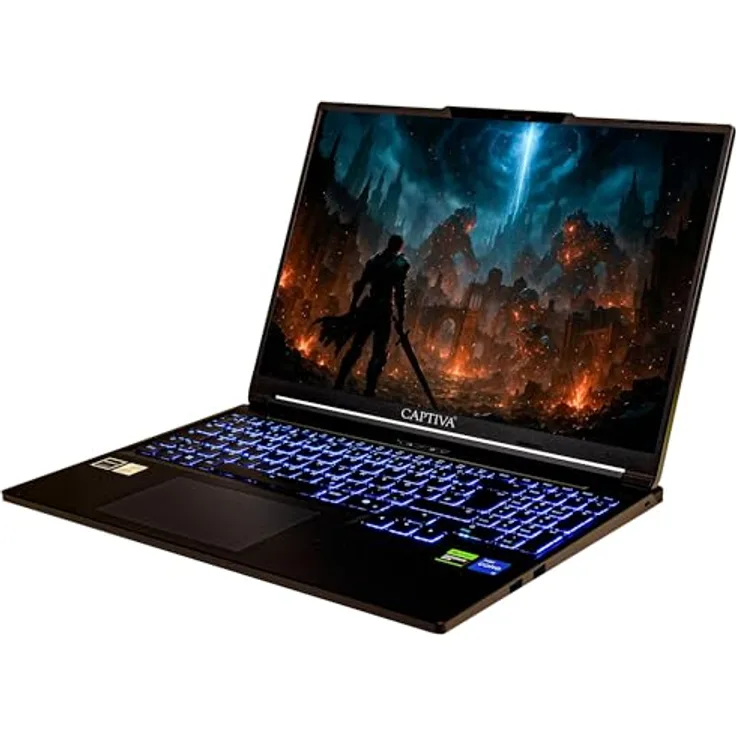 Captiva I95-158GE Highend Gaming Notebook, Intel Core i7-14650HX, GeForce RTX 5070, 16", 64 GB RAM, 2 TB SSD, Schwarz