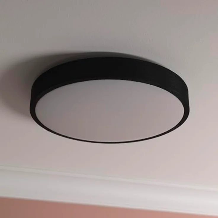 Brilliant LED Deckenleuchte, Ø38,5cm, 24W, 2400 Lumen, 3000K, 3-Stufen-Dimmer mit Memory-Funktion, schwarzer Textilrahmen – Bild 2