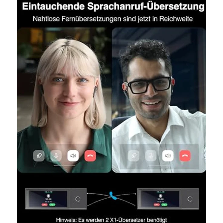 Timekettle Interpreter X1 AI Dolmetscher-Hub, 40-Sprachen Zwei-Wege-Übersetzer-Ohrhörer mit Sprachanrufe aus der Ferne und Übersetzung, Simultanes Übersetzungsgerät für 20-Personen multilinguale Meetings – Bild 5