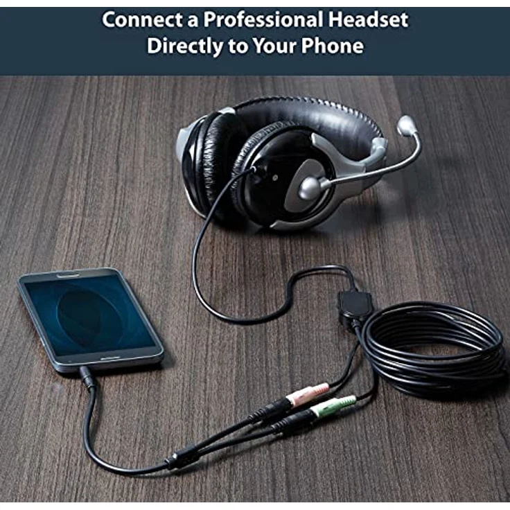 StarTech.com MUYHSMFF 3,5mm Audio Klinke Y-Kabel Headset Splitter (Aux Kabel mit Mikrofon, 4 pol. auf 3 pol. Headset Adapter für Headsets, St-Bu) – Bild 2