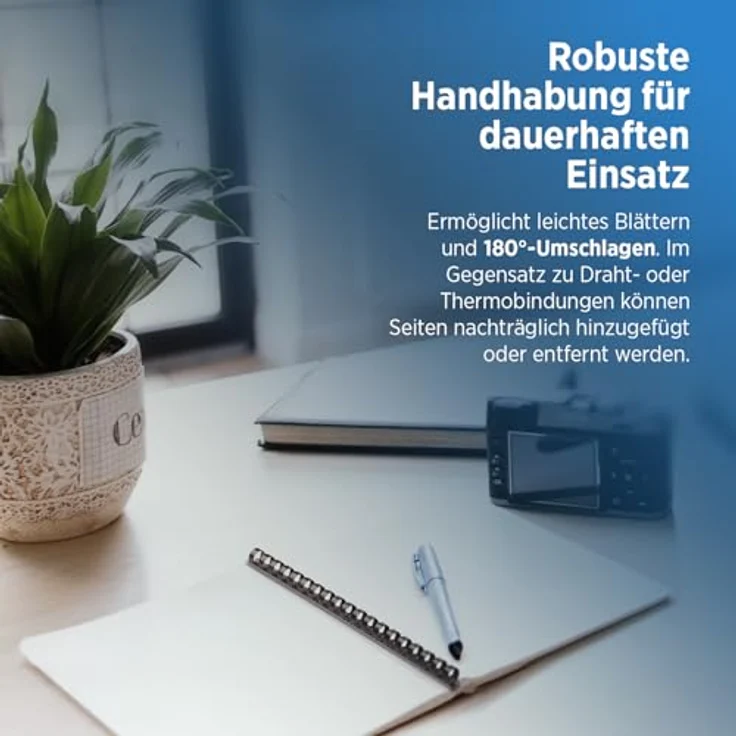 Genie CB 800 Spiralbindegerät (bis 145 Blatt, DIN A4, Inkl. Plastikbinderücken-Set) silber-schwarz – Bild 6