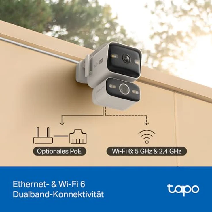 Tapo C575D 4K Überwachungskamera Außen, Dual-Objektiv mit 170° Ultraweitwinkel und 8mm Teleobjektiv, PoE/DC, Dualband-WLAN, IP66, kostenlose KI-Erkennung – Bild 5