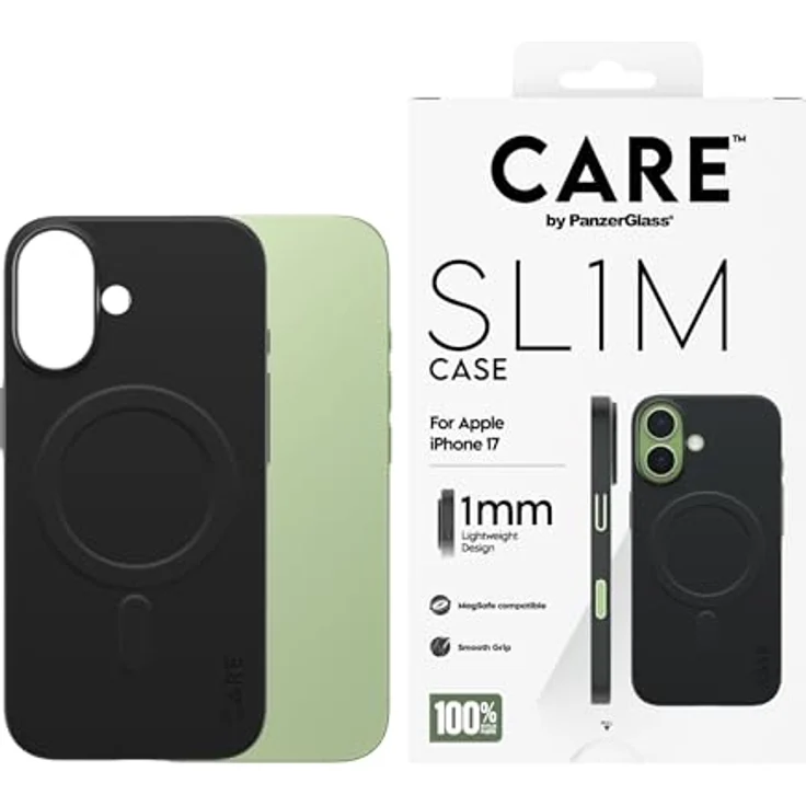 Panzer Glass Care by PanzerGlass SL1M Case Black, MagSafe-kompatible Handyhülle mit Fallschutz und kratzfester Oberfläche für iPhone 17 – Bild 2